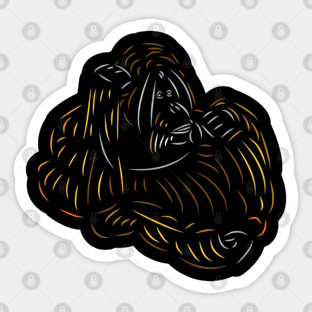 a funny monkey, orangutan, ape, Sticker by rh_naturestyles